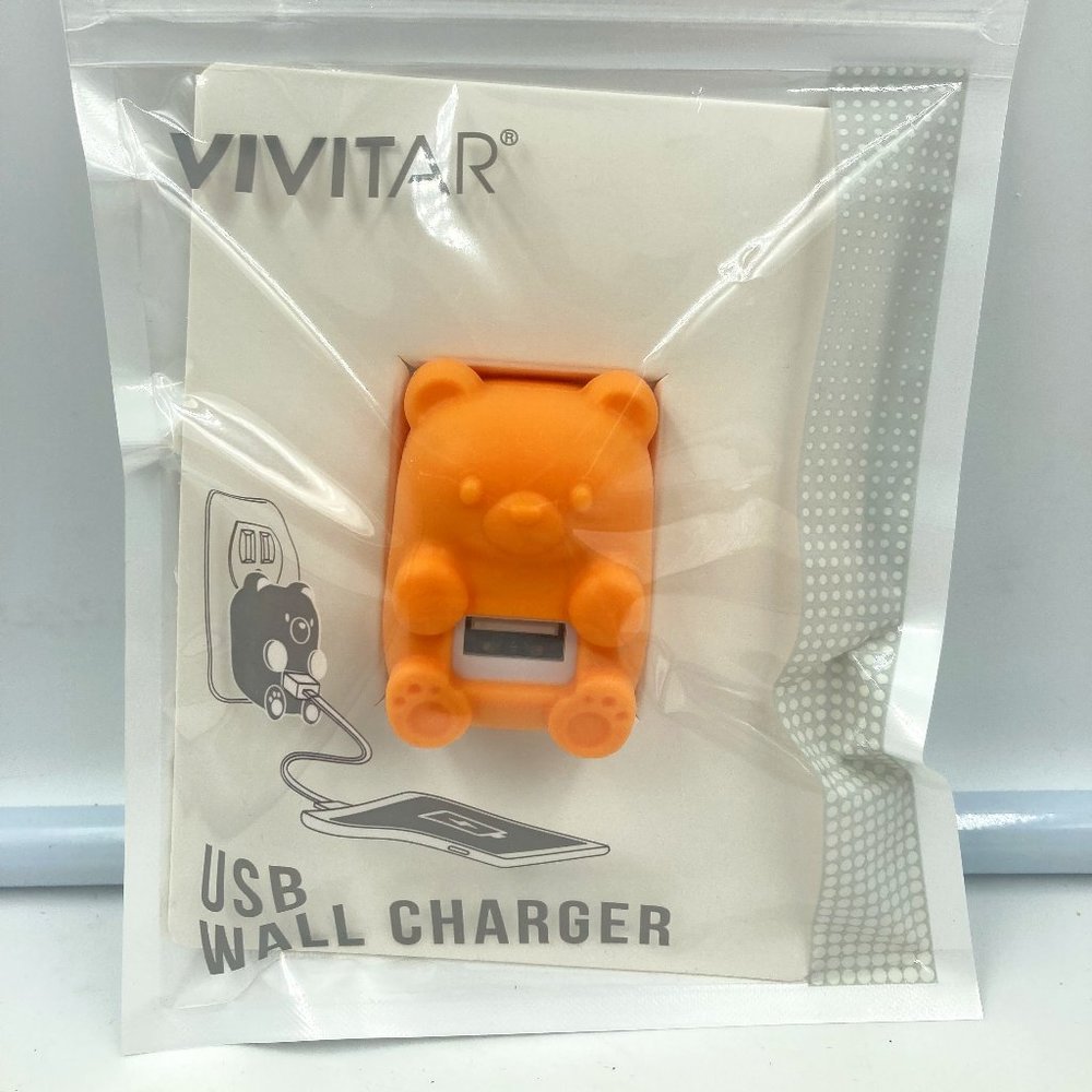 Vivitar USB Wall Outlet Charger Yellow Bear New In Sealed Bag